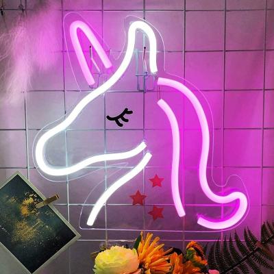 China Wholesale Decoration USB Powered Iceagle Unicorn Kids Living Room Led Neon Light For Wall Decor for sale