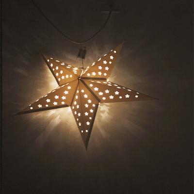 China Pope Christmas / Copper Metal Holiday Party Supplies Hanging Decoration Battery Powered Led Light Star for sale