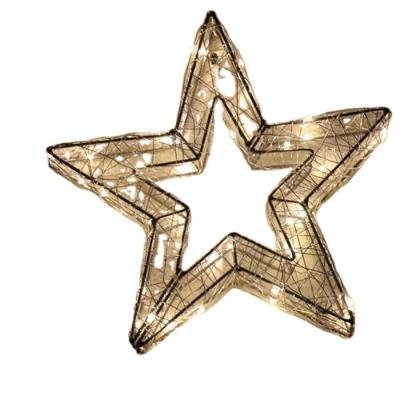 China 240led Outdoor Decoration Festival Christmas Outdoor Decoration Copper 3D Star Lamp for sale