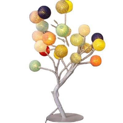 China Factory Price Metal Christmas Decoration Copper Cotton Ball Lit Branch Tree Light for sale