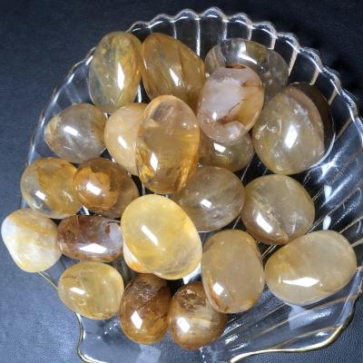 China China Healer Wholesale High Quality Natural Gold Tumbled Healing Yellow Quartz Tumbled Crystal Crafts For Gift for sale