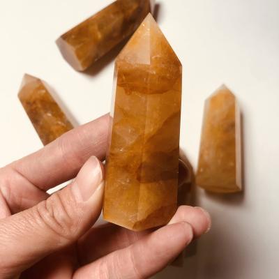 China China Wholesale Natural Healer High Quality Gold Towers Healing Crystal Quartz Points Wand Crafts For Souvenir for sale