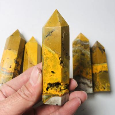 China Wholesale High Quality Natural Jasper Crystal Tower Bumblebees Healing Point China Quartz Crystal Crafts For Souvenir for sale