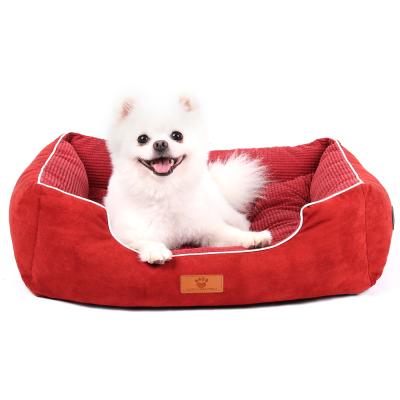 China Hot Selling Removable Fabric Cover Dog Square Pet Bed Machine Washable And Detachable Bed for sale