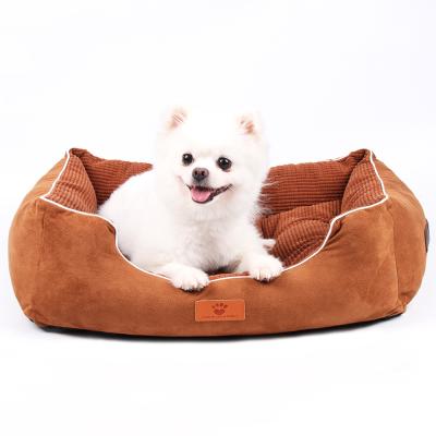 China Hot Selling Luxury Soft Dog Beds Plush Pillow Cushion Removable Cover Dog Beds Amazon Sleep Cloth Pet Bed for sale