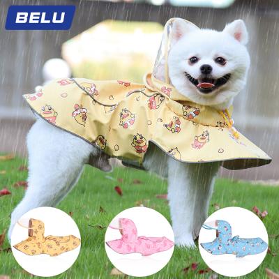 China Puppy Pet Rain Coat S-3XL Hoody Jackets PU Stocked Outdoor Waterproof Raincoat For Dogs Cats Clothing Clothes for sale