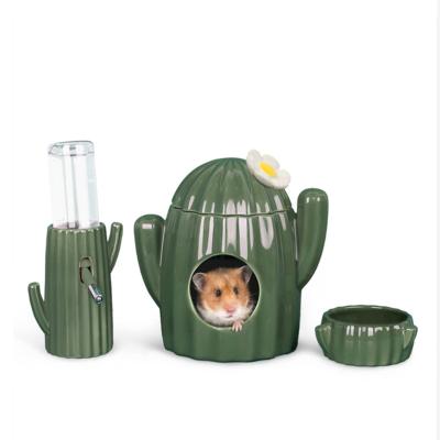 China Customized Exclusive High Quality CLASSICS Pet Supplies Cactus Shape Pet Nest With Water Cup Set Pet Supplies for sale