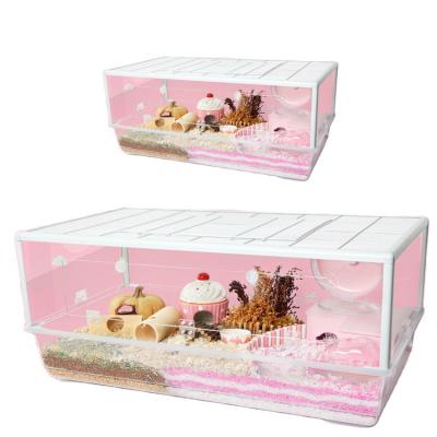 China Breathable Luxury Transparent Acrylic Small Guinea Pig Pet Cage Syrian Hamster House for sale