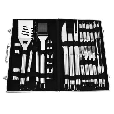 China Professional Stainless Steel Easily Cleaned BBQ Grill Utensils 5pcs BBQ Tool Kit BBQ Grill Tool Kit The Complete BBQ Accessory Set for sale