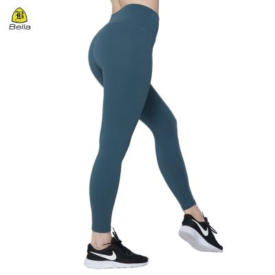 China 2021 bellasports leggings breathable super soft base gym hidden pocket see through non top waisted yoga pants for sale