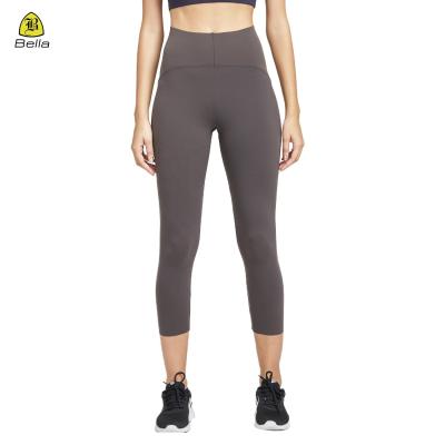 China Lightweight Breathable Gym Sportswear OEM Gaiters Women High Stretch Gray Seamless Cropped Yoga Pants for sale