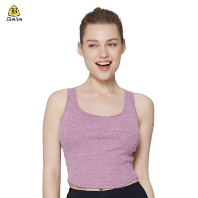 China Breathable Whole Sale Summer Crop Use Coveralls Pink Sports Tank Top Fabric For Woman Tank Top for sale