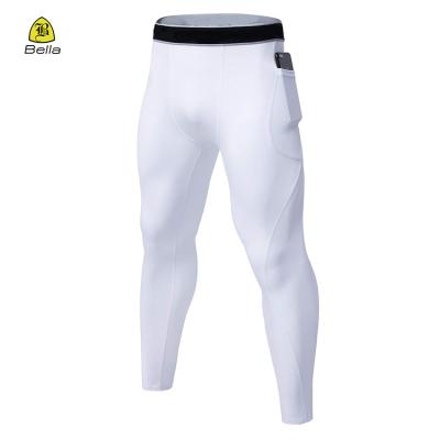 China White Breathable Man Yoga Fitness Gaiters Compression Thigh Compression Tight Pants for sale