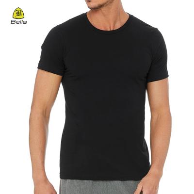 China Breathable Casual Slim Muscle Fitted Office Diy Polyester Sweated To Activate Gym Black Plain T-Shirt For Man for sale