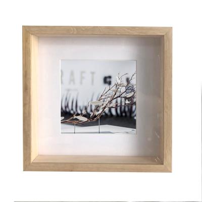 China Wholesale Custom Made Environmental Friendly Single Oak Shadow Box With 1.5CM Picture Frame Depth For Home Decor for sale