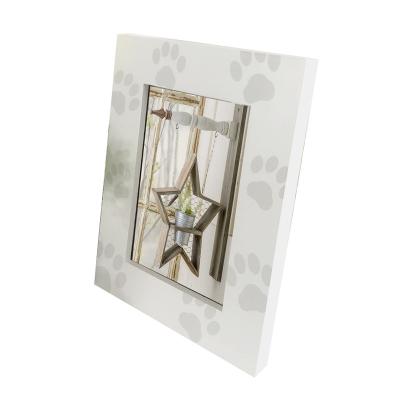 China White Frame Pine Wooden Dog Paw Printed Photo Frame From New Design Environment Friendly Manufacturer for sale