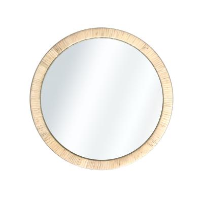 China New design minimalist modern circle large wall rattan mirror frame decorative wall, wall rack mirror for sale