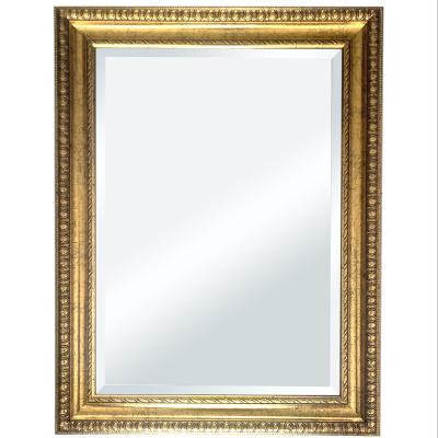 China Modern European style custoimized PS gold silver antique bathroom wall mirror for sale