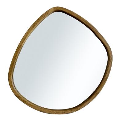 China New Design Hot Selling Modern Wholesale Modern Round Wall Mirror Special Shaped Oak Frame Home Decoration for sale