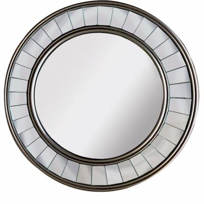 China Modern minimalist hot sale living room mirror black MDF round mirrors circular wall mirror for sale