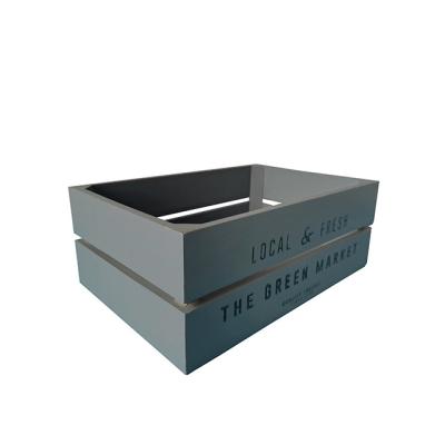 China Customized Farmhouse Decor FSC Sustainable Wholesale Gray Tabletop Wooden Storage Box for sale