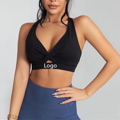 China Wholesale Breathable Sexy V Neck Fitness High Impact Wear Women Sportswear Sports Fitness Push Up Gym Yoga Bra Tops Bra Plus Size Sports for sale