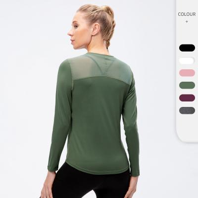 China Wholesale Womens Girls Workout Sports Yoga Tops Plus Size Long Sleeve Fitness T-Shirts Active Wear Breathable Quick Dry Breathable for sale