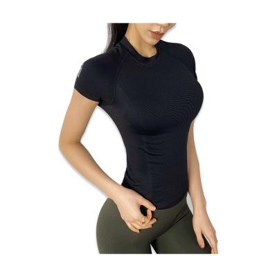 China Anti-Smell Seamless Yoga Shirts Women Quick Dry Running Tops Tight Workout Gym Tees Fitness Sports T-shirts Female Short Sleeve Tank Tops for sale