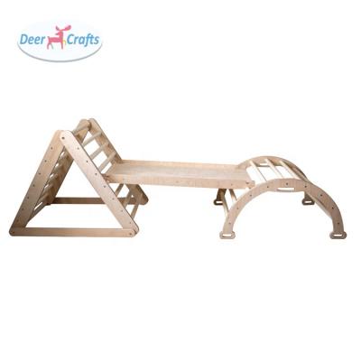 China For Kids Playing Factory Wholesale Safety Wooden Climbing Triangle For Toddlers DK08328 for sale