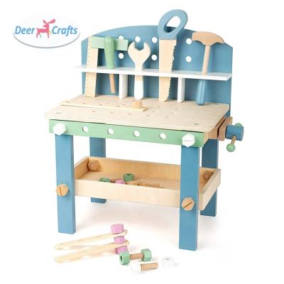 China Creative Set Model Role Playing Game TOY New Wooden Workbench Toy For Children DD03168 for sale