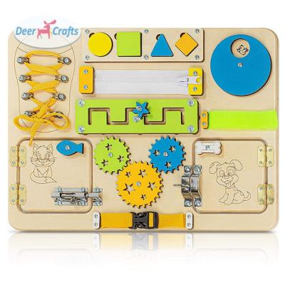 China Kids Education New Kids Learn Toys Wooden Busy Board For Sale DD12336 for sale