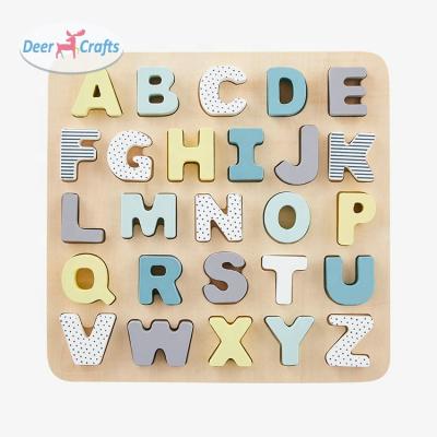 China DIY TOY New early learning educational wooden alphabet puzzle for kids DB14149 for sale