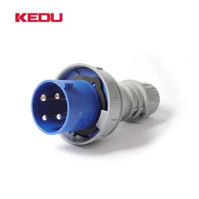 China KEDU IP67 Industrial 9h 200-250V 3P+PE 3 Phase Industrial Male Female Plug And 63 Amp Socket for sale