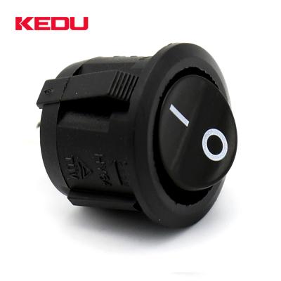 China KEDU HY64 2 pin ON / OFF on off black color t85 round rocker switch red for sale