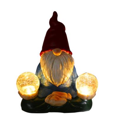 China Europe Wholesale LED Dwarf Decorative Crafts Solar Light Garden Decor Ornaments Resin Crafts Home Decor for sale