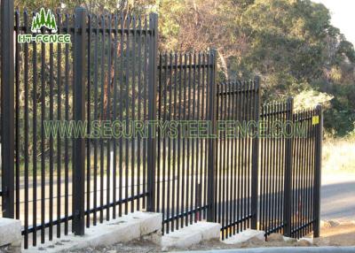 China Black Spear Top Galvanized Welded Wire Fence 65 × 65mm Post For Railway for sale