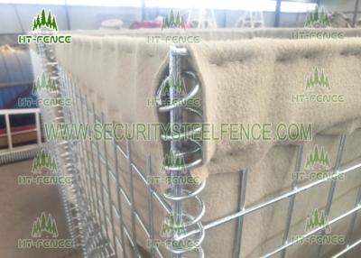 China Hesco-Sperre Mil 3 schweißte Gabions-Kasten 80 × 80mm Loch für Militärumkreis-Sicherheit zu verkaufen