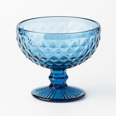 China Het kleine Blauwe Betaalde Glasdessert werpt van de het Roomijsijscoupe van 12 Oz de Uitstekende Schotels 350ml Te koop