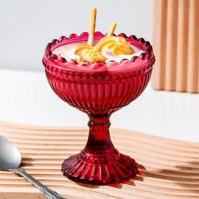 China la cocina de cristal 160ml tiene cuidado con platos de cristal color nata del helado del hielo del vintage de 5,6 onzas en venta