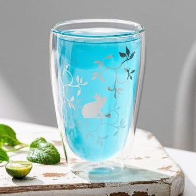 China 12 Borosilicat-Glasisoliertrommel des Unzen-doppel-wandige Trinkglas-340ml zu verkaufen