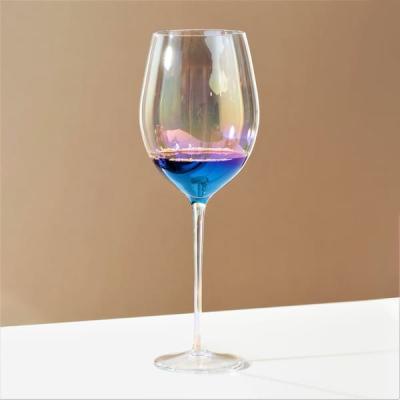 China Regenbogen-Rotwein-trinkende Glasbecher halten den bleifreien lang durchgebrannten Mund 750ml auf zu verkaufen