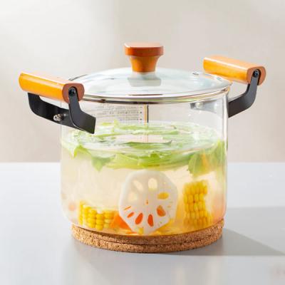 China 3.3L ontruim van de de Warensteelpan van de Glaskeuken het Hittebestendige Glas Cookware Stovetop Te koop