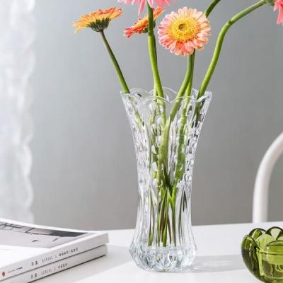 Cina Crystal Glass Vases Shock Resistant impresso a 9,75 pollici per la decorazione domestica in vendita