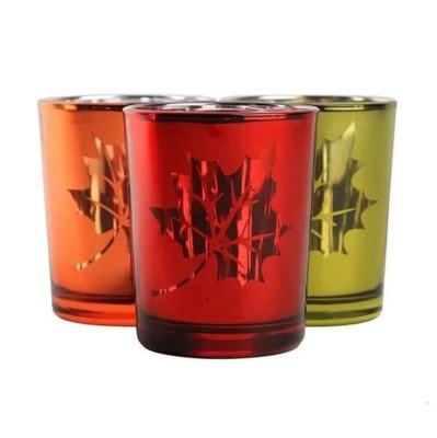 China Van de het Glaskaars van de Kerstmiskleur de Houder Tealight Mercury Votive Candle Holders Te koop