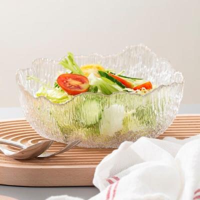 Cina Crystal Clear Glass Serving Bowls irregolare ciotola di miscelazione extra dell'insalata da 32 once grande in vendita