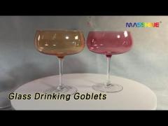 Martini Glass Drinking Goblets Lead Free Heavy Base Iridescent