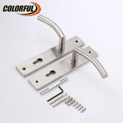 China Modern Flat Style Design Stainless Steel Door Handle , Hollow Inox Door Handle Lock for sale