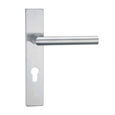 China Modern Stainless Steel Bedroom Lever Mortise Door Pull Handle Lock With Plate for sale