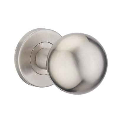 China Modern stainless steel ball type interior door knob pull handle for wooden door, toilet door handle for sale