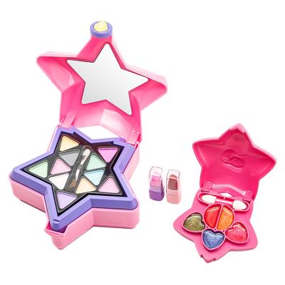 China Girl Toys Star Shape Kids Makeup Set Makeup Case Toys With Lipstick Eyeshadow Set for sale